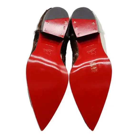 Christian Louboutin Cheliviss Low Boots - Hair-on Calf - Brown White - 41 $1795 - Picture 5 of 8